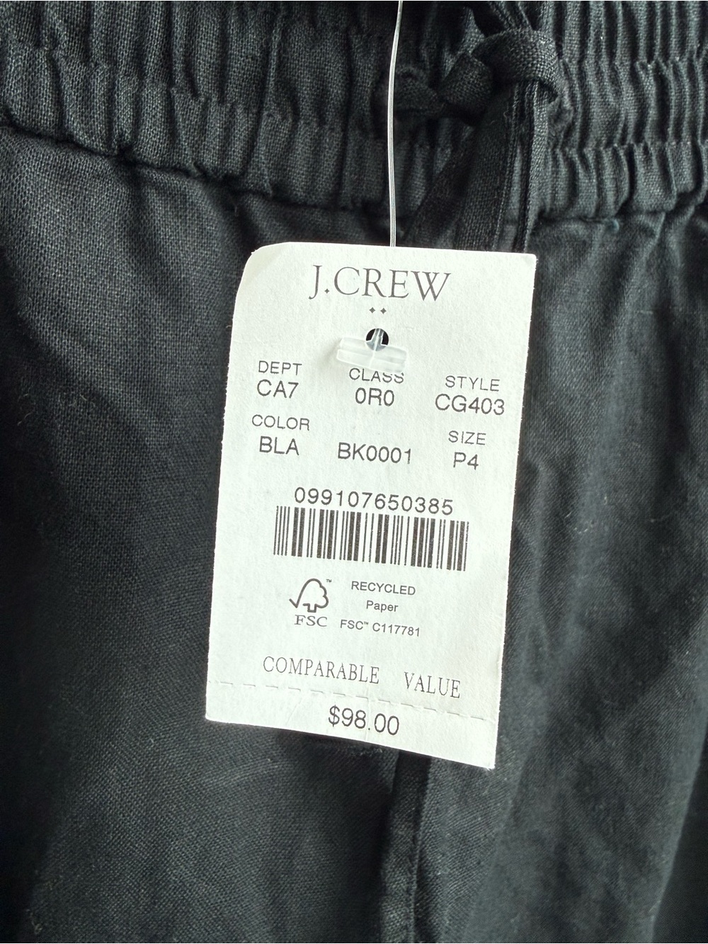 J. Crew Black Drawstring Jogger Pants - Picture 3 of 5